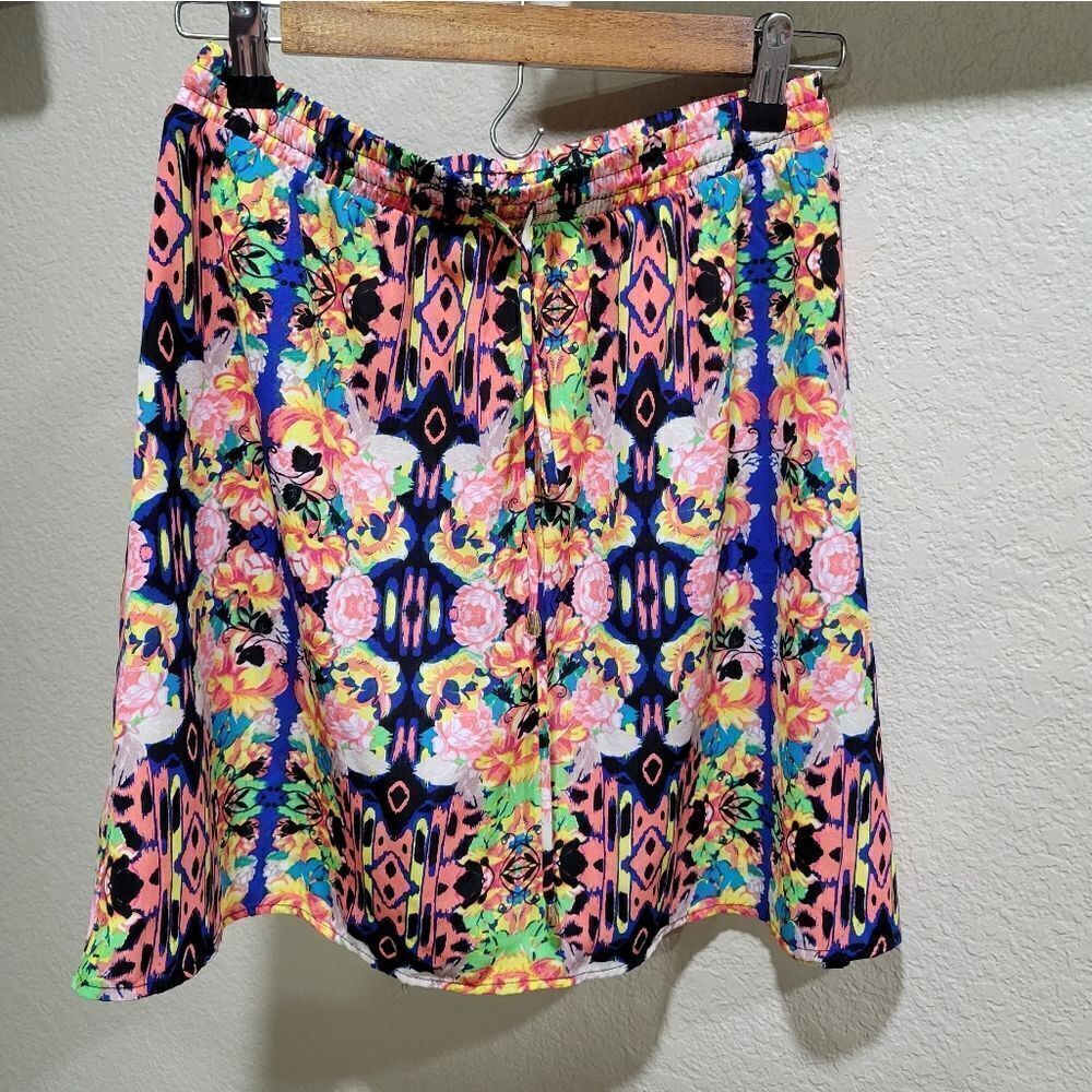 Xhilaration bright graphic print drawstring skirt - Picture 2 of 6